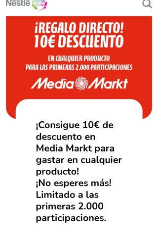 10€ para Mediamarkt con Nesquick
