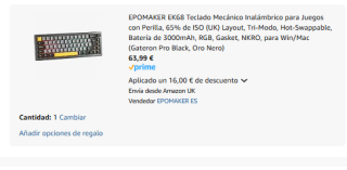 EPOMAKER EK68 Teclado Mecánico Inalámbrico por 63,99€