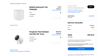 Proyector The Freestyle 2nd Gen 100” Smart - 2023 + Batería base para The Freestyle por 399,40€