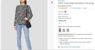 Women's long sleeves met print voor €8,30 bij Amazon