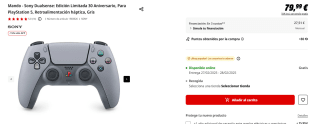 Mando Sony Dualsense: Edición Limitada 30 Aniversario PS5 por 67,99€