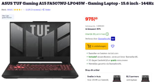 ASUS TUF Gaming A15 FA507NU-LP045W voor €975,20 bij Bol.com