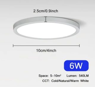 Plafón techo ultrafino 6W por 1,76€