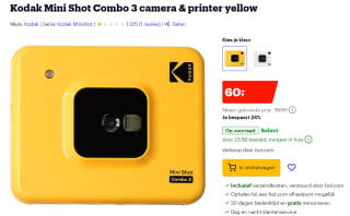 Kodak Mini Shot Combo 3 Camera & Printer Geel voor €60 bij Bol.com