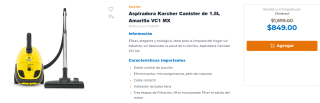 Aspiradora Karcher Canister 1.5L VC1 MX por $849 en Chedraui