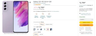 Galaxy S21 FE 5G 128GB por $6,799 en Amazon
