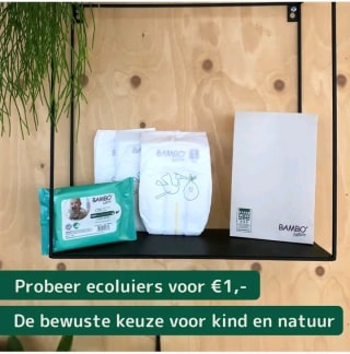 Ecologische babyluiers & BIO billendoekjes, probeer nu voor slechts €1,-.