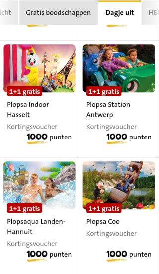 krijg je bij Jumbo 1+1 gratis* op je tickets bij het inwisselen van 1000 punten.