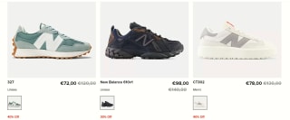 Tot 40% korting op sneakers + 25% extra korting dmv code bij New Balance