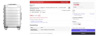 Xiaomi Metal Carry-on Maleta con Ruedas 20" 31L por 119,99€