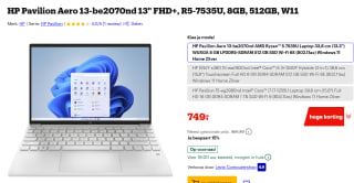 HP Pavilion Aero 13-be2070nd - Laptop voor €649 bij Bol.