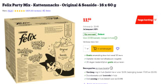 Felix Knabbel Mix Original & Strandpret (16 x 60 g) voor €11,49 bij Bol.com