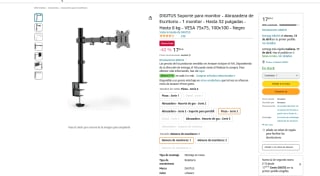 Soporte DIGITUS para monitor hasta 32" Hasta 8 kg por 17,90€