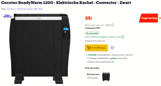 Cecotec ReadyWarm 1200 - Elektrische Kachel - Convector - voor €35 bij Bol.com