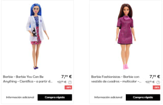 Muñecas Barbie desde solo 3,99€