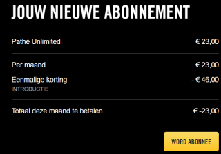 Kortingscode voor 2 maanden gratis Pathe Unlimited