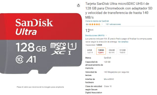 SanDisk Ultra 128 GB microSDXC UHS por 12,84€