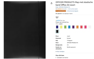 OFFICER PRODUCTS Map met elastische band Office A4 voor €0,31 bij Amazon