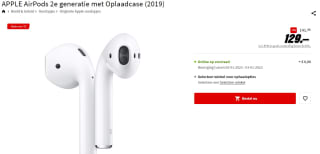 Apple AirPods 2019 met Opberghoesje voor €129 bij de Mediamarkt