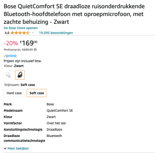 Bose QuietComfort SE voor 169 euro