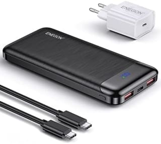 Kit carga portátil: batería externa 10 000 mAh con cargador rápido de 20 W y cable USB-C por 10,39€