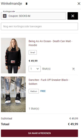 Gratis FUCK OFF sokken bij besteding vanaf €30 bij Impericon