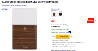 Karlsson - Wekker Frosted Light LED - Donker hout voor €22 bij Bol