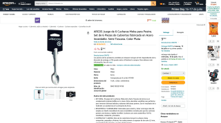 Juego de 6 Cucharas Moka ARCOS por 5,99€