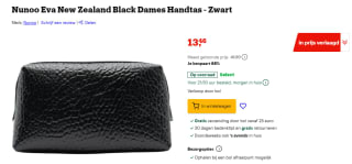 Nunoo Eva New Zealand zwarte handtas voor €13,46 bij Bol