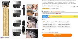 Máquina Recortadora De Cabello Eléctrica T9 por solo 2,33€