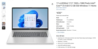 HP 17-cn2030nd 17.3" Laptop voor €436,58 bij Amazon