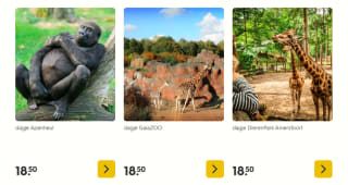 Diverse dierentuin Tickets voor €18,50 via de Hema
