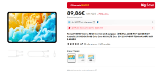 Teclast T45HD Tableta TDDI Incell 10,5 pulgadas 16GB RAM 128GB ROM Android 13 por 70,43€