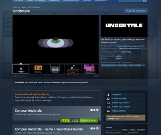 Juego Undertale Steam a tan solo 2,49€