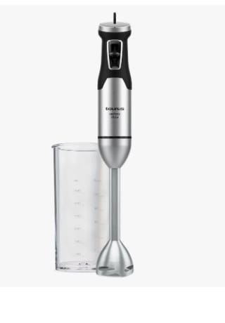Taurus - Batidora de mano HB1700X | 1700W de potencia | 4 filos de acero inoxidable | Regulador de velocidad | Incluye vaso medidor de 1L | Ergonomica por 30.99€ (Cuenta Nueva 18.99€)