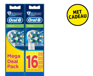 Oral-B CrossAction Opzetborstels, Verpakking van 16 met gratis Lenovo earbuds voor €59,99 bij Kruidvat