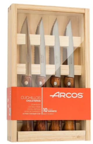 Arcos Serie Cuchillos de Mesa, Juego de Cuchillos Chuleteros 4 piezas por solo 12,16€