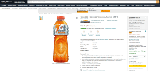 Isotônico Gatorade de Tangerina com 10 unidades de 500ml - R$ 32,05