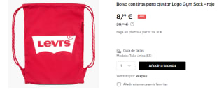 Bolsa con tiras para ajustar Levi´s Logo Gym Sack por 8.99€