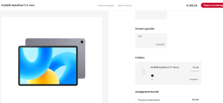 HUAWEI MatePad 11,5 inch, met MatePad Pencil voor €299,99 bij Huawei