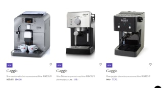 Tot 40% korting op Gaggia koffiemachines bij de Bijenkorf