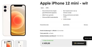 Refurbished Apple iPhone 12 Mini 64GB Wit voor €459 bij Amac