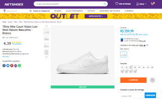 Tênis Masculino da Nike, modelo Court Vision Low Next Nature - R$ 259,99