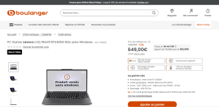 PC Portable 15.6" Lenovo 15IAX9 : FHD 144Hz, i5-12450H, 24Go RAM, 512Go SSD, RTX 4050 6Go, Sans OS à 649€