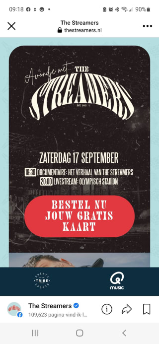 Gratis The streamers concert op 17 september 2022