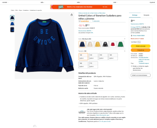 Sudadera Benetton para Niño por solo 8,95€