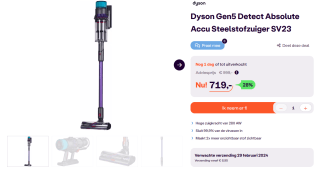 Dyson Gen5 Detect Absolute Accu Steelstofzuiger SV23 voor €719 bij iBOOD