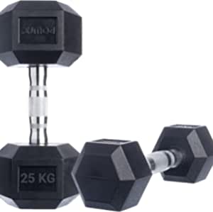 Pack x2 Mancuernas hexagonales POWRX de 25KG c/u por 52.49€