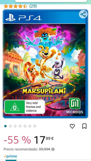 Marsupilami Hoobadventure Tropical Edition PS4 por 17,99€.