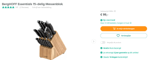 BergHOFF Essentials 15-delig messenblok Trivium voor €99 bij ArtandCraft